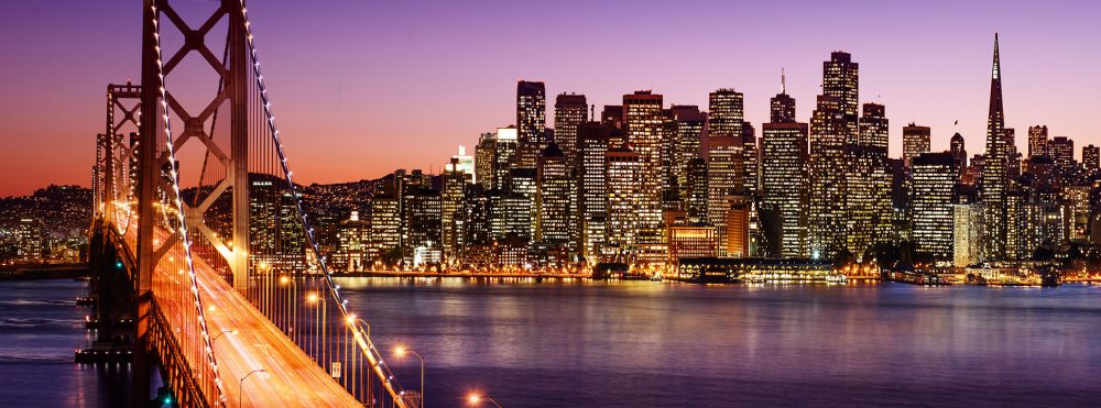 San francisco cityscape at sunset