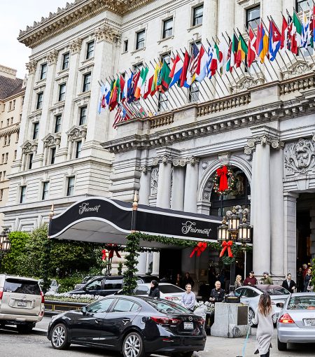 Front of the fairmont hotel in San Francisco