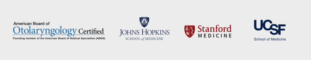 Dr. Mabrie credentials: American Board of Otolaryngology, Johns Hopkins School of Medicine, UCSF School of Medicine, and Stanford Medicine