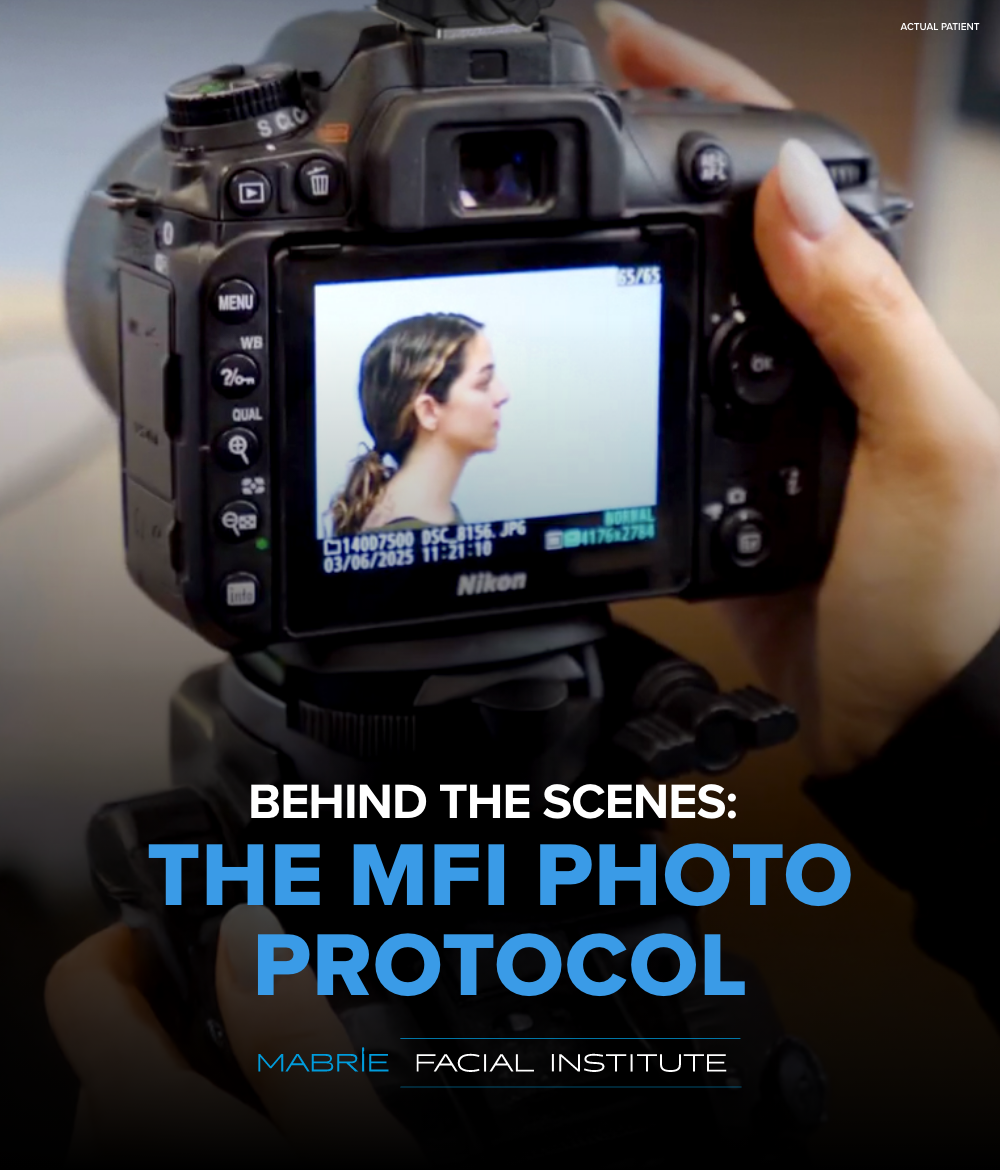 Image of camera and provider taking before-and-after images with text that reads 'Behind The Scenes: The MFI Photo Protocol'