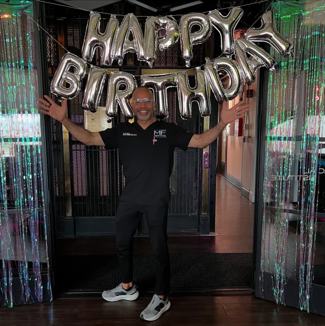 🥳🎁🎈🎉🎂Happy Birthday to the man who wears every hat — husband, dad, friend, injector, fearless leader, and occasional therapist to us all. 

Your patience is unmatched, your jokes are questionable, and your commitment to growth (ours and yours) is something we all admire. Happiest of birthdays and to many more. We love you @dcmabes❣️